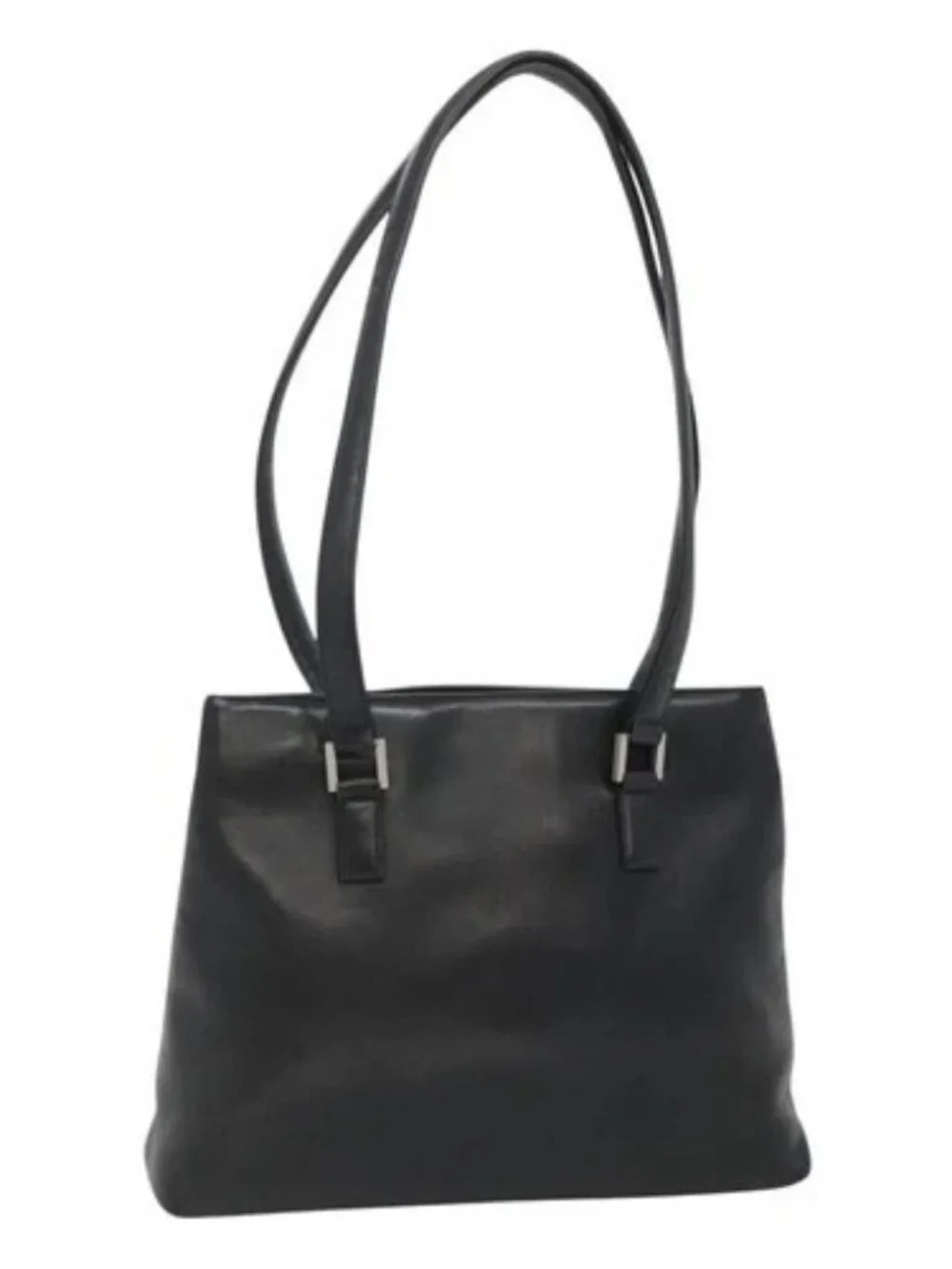 CHANEL Shoulder Bag Leather Black CC Auth bs22384